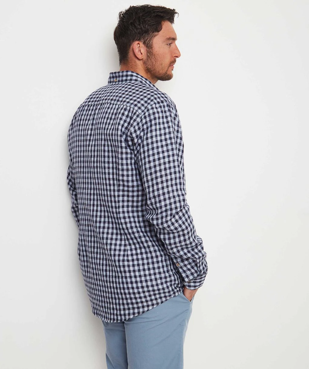 ETON Slim Fit Linen Check Shirt 6 ETON Slim Fit Linen Check Shirt - Image 4