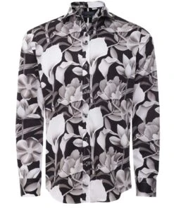 Slim Fit Sateen Floral Shirt