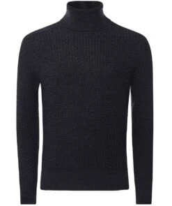 Waffle Roll Neck Merino Jumper