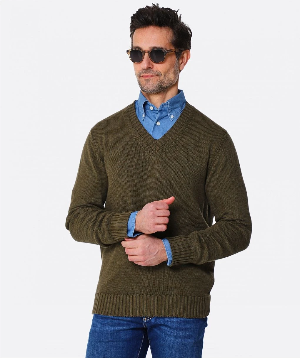 Cotton V Neck Brody Jumper 4 Cotton V Neck Brody Jumper - Image 2