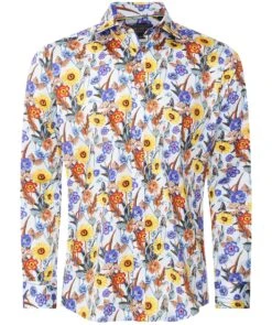 Slim Fit Sateen Botanical Shirt