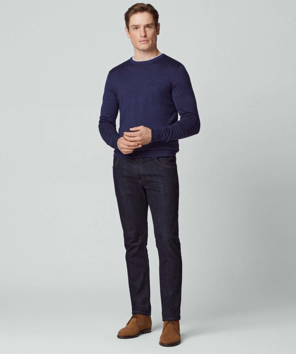 Hackett Merino Silk Crew Neck Jumper 6 Hackett Merino Silk Crew Neck Jumper - Image 4