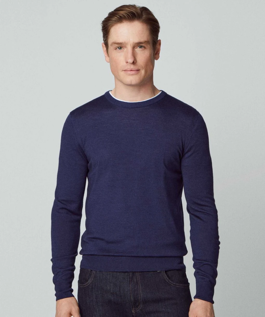 Hackett Merino Silk Crew Neck Jumper 4 Hackett Merino Silk Crew Neck Jumper - Image 2